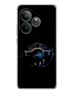 Чехол для Realme GT Neo 7 с картинкой «Салон Audi — руль»