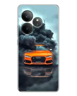 Чехол для Realme GT Neo 7 с картинкой «Audi в облаках дыма»