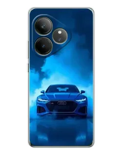 Чехол для Realme GT Neo 7 с картинкой «Audi — голубая энергия»
