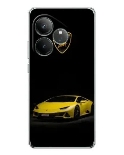Чехол для Realme GT Neo 7 с картинкой «Lamborghini желтый акцент»