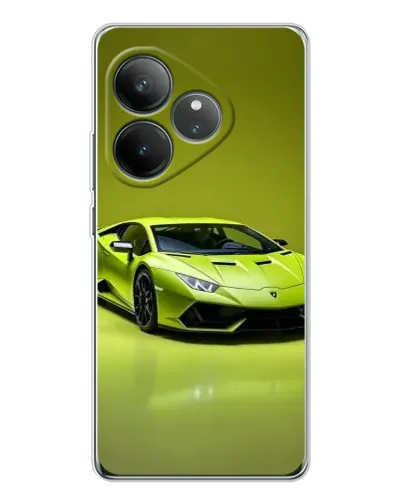 Чехол для Realme GT Neo 7 с картинкой «Салатовый Lamborghini Huracan»