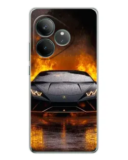 Чехол для Realme GT Neo 7 с картинкой «Lamborghini в огне»