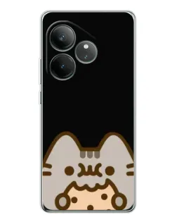 Чехол для Realme GT Neo 7 с картинкой «Пушин на черном»