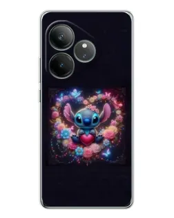 Чехол для Realme GT Neo 7 с картинкой «Stitch в цветах» Чехол для Realme GT Neo 7 с картинкой «Stitch в цветах»