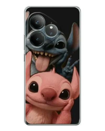 Чехол для Realme GT Neo 7 с картинкой «Стич и Ангел»