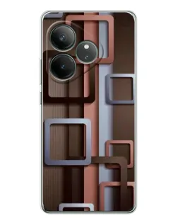 Чехол для Realme GT Neo 7 с картинкой «Коричневые объемные квадраты» Чехол для Realme GT Neo 7 с картинкой «Коричневые объемные квадраты»