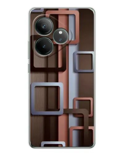 Чехол для Realme GT Neo 7 с картинкой «Коричневые объемные квадраты» Чехол для Realme GT Neo 7 с картинкой «Коричневые объемные квадраты»