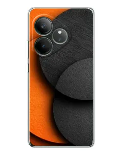 Чехол для Realme GT Neo 7 с картинкой «Геометрия оранжевых кругов»