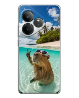Чехол для Realme GT Neo 7 с картинкой «Капибара на море» Чехол для Realme GT Neo 7 с картинкой «Капибара на море»