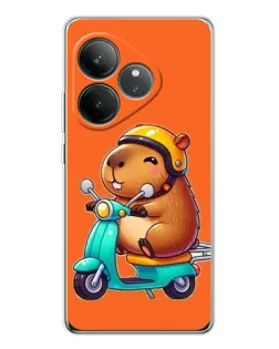 Чехол для Realme GT Neo 7 с картинкой «Капибара на скутере» Чехол для Realme GT Neo 7 с картинкой «Капибара на скутере»