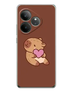 Чехол для Realme GT Neo 7 с картинкой «Капибара с сердцем» Чехол для Realme GT Neo 7 с картинкой «Капибара с сердцем»