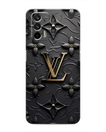Чехол для Realme GT с картинкой «Кожаная текстура LV»