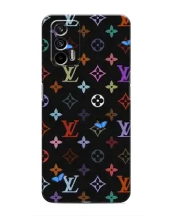 Чехол для Realme GT с картинкой «Цветная монограмма LV»