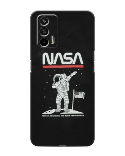 Чехол для Realme GT с картинкой «NASA — шагаем по Луне»