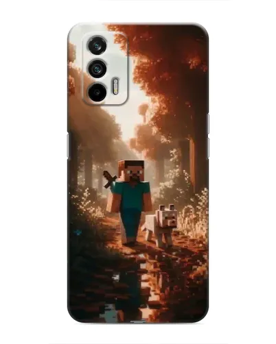 Чехол для Realme GT с картинкой «Стив в лесу»