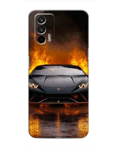 Чехол для Realme GT с картинкой «Lamborghini в огне»
