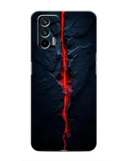 Чехол для Realme GT с картинкой «Kрасная лавовая трещина»