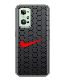 Чехол для Realme GT2 с картинкой «Nike — карбоновая сетка»