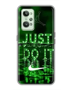 Чехол для Realme GT2 с картинкой «Зеленый неоновый Nike»