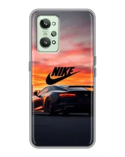 Чехол для Realme GT2 с картинкой «Nike и суперкар»