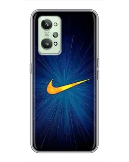 Чехол для Realme GT2 с картинкой «Синий пульс Nike» Чехол для Realme GT2 с картинкой «Синий пульс Nike»