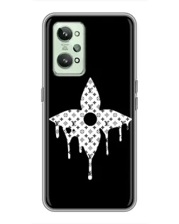 Чехол для Realme GT2 с картинкой «Цветочная монограмма»