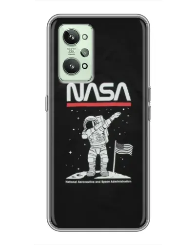 Чехол для Realme GT2 с картинкой «NASA — шагаем по Луне»