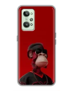 Чехол для Realme GT2 с картинкой «Bored Ape в красном»