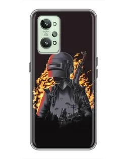 Чехол для Realme GT2 с картинкой «PUBG — огненный силуэт» Чехол для Realme GT2 с картинкой «PUBG — огненный силуэт»