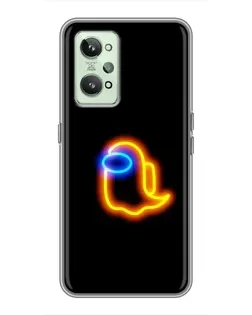 Чехол для Realme GT2 с картинкой «Among Us неоновое сияние»