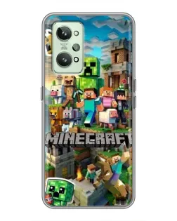Чехол для Realme GT2 с картинкой «Замок Minecraft»