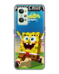 Чохол для Realme GT2 з картинкою «Губка Боб Minecraft»