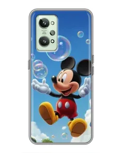Чехол для Realme GT2 с картинкой «Mickey и мыльные пузыри»