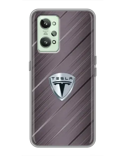Чехол для Realme GT2 с картинкой «Металлическая текстура Tesla» Чехол для Realme GT2 с картинкой «Металлическая текстура Tesla»