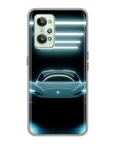 Чехол для Realme GT2 с картинкой «Tesla в неоне» Чехол для Realme GT2 с картинкой «Tesla в неоне»