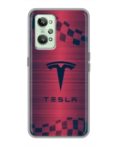 Чехол для Realme GT2 с картинкой «Тесла красный карбон» Чехол для Realme GT2 с картинкой «Тесла красный карбон»