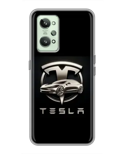 Чехол для Realme GT2 с картинкой «Tesla — серебристое авто» Чехол для Realme GT2 с картинкой «Tesla — серебристое авто»
