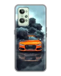 Чехол для Realme GT2 с картинкой «Audi в облаках дыма»