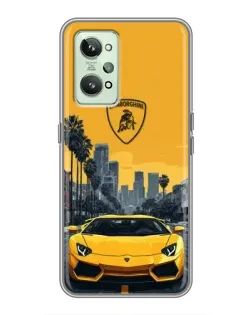 Чехол для Realme GT2 с картинкой «Желтый Lamborghini город» Чехол для Realme GT2 с картинкой «Желтый Lamborghini город»
