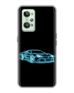 Чехол для Realme GT2 с картинкой «Неоновый контур Lamborghini» Чехол для Realme GT2 с картинкой «Неоновый контур Lamborghini»