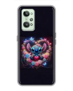 Чехол для Realme GT2 с картинкой «Stitch в цветах» Чехол для Realme GT2 с картинкой «Stitch в цветах»