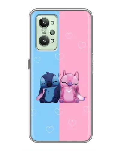 Чехол для Realme GT2 с картинкой «Stitch и Angel Love»