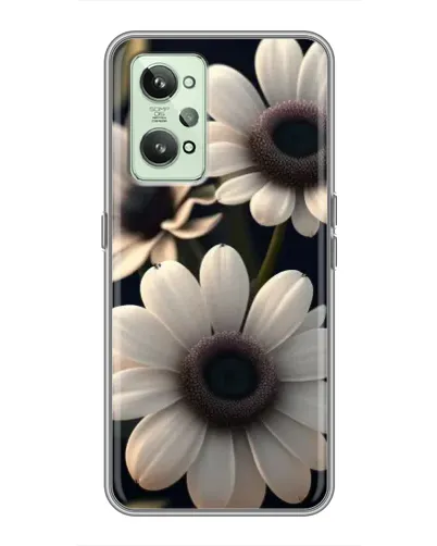 Чехол для Realme GT2 с картинкой «Белые маргаритки макро»