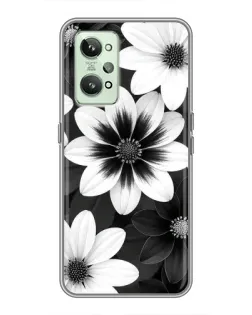 Чехол для Realme GT2 с картинкой «Монохромные астры»
