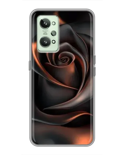 Чехол для Realme GT2 с картинкой «Шелковая черная роза»