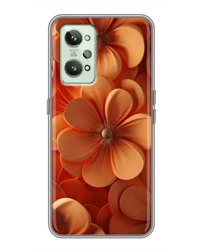 Чехол для Realme GT2 с картинкой «Оранжевый макро цветок»