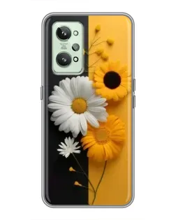 Чехол для Realme GT2 с картинкой «Подсолнух и ромашка»