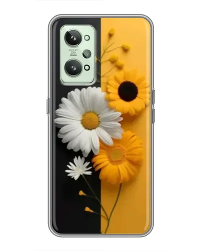 Чехол для Realme GT2 с картинкой «Подсолнух и ромашка»