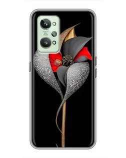 Чехол для Realme GT2 с картинкой «Серебряный фантазийный цветок»