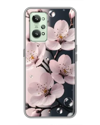 Чехол для Realme GT2 с картинкой «Нежная сакура и капли» Чехол для Realme GT2 с картинкой «Нежная сакура и капли»